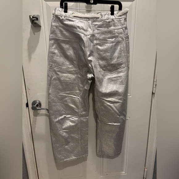 Free People Moxie Metallic Low-Slung Barrel Jeans 30 - Picture 4 of 5